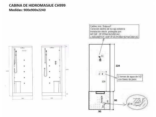 CABINA HIDROMASAJE CH999 3